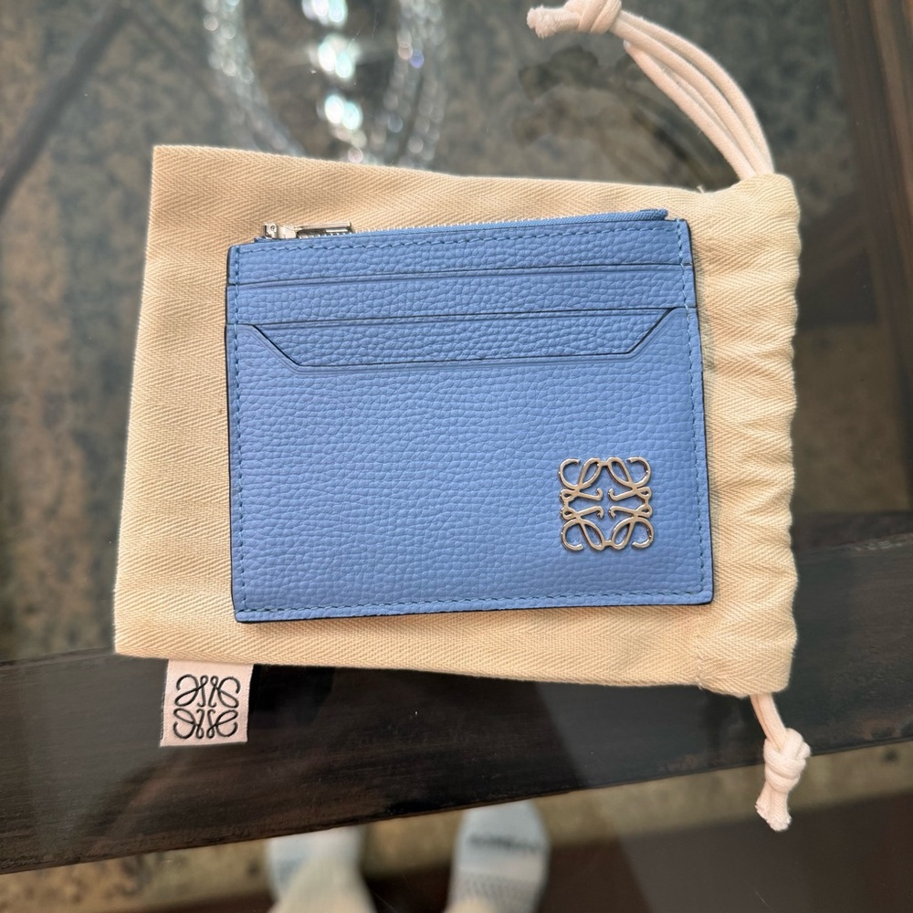 Loewe Sky Blue Leather Card Wallet